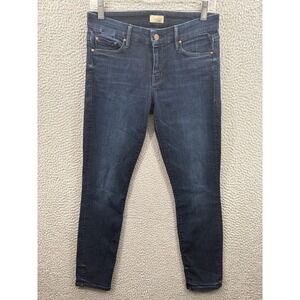 Mother The Looker Crop Jeans Women 28 Dark Blue Denim Cropped Skinny Jean 28x26